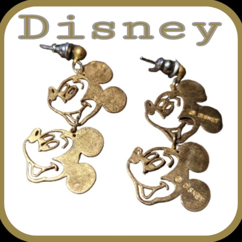 Vintage Disney Mickey Mouse doubled Dangle Earrings-NWOT
